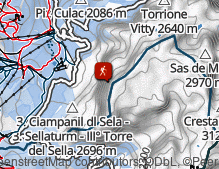 Karte: Bergtour zur Pordoischarte und Antersass-Scharte