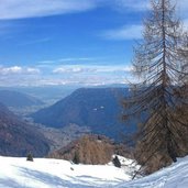 vista da Malga Bolentina Alta su tutta la Val di Sole e l arco alpino delle cime altoatesine sullo sfondo