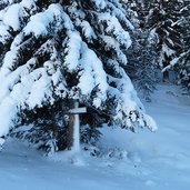 jochgrimm winter weg nr richtung kugeljoch cugola wegweiser