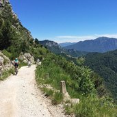 ciclisti sulla strada tremalzo sotto cima tuflungo