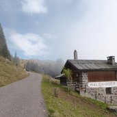 malga boer nebbia presso fuciade autunno