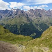 Val di Pejo e cime Vioz e Cevedale viste da bocchetta di strino