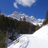 sentiero invernale per gardeccia e catinaccio