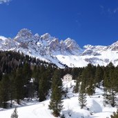 val vajolet inverno presso gardeccia e catinaccio