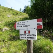 segnavia passo e lago delle selle sele