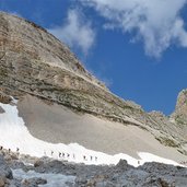 escursionisti sotto cima valsorda latemar