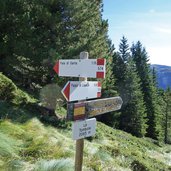 weg auf den zanggenberg wegweiser segnavia sentiero pala di santa