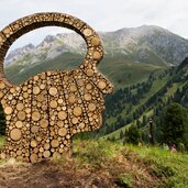 Mind's eye di Olga Ziemska Parco d'arte Respir Art foto Eugenio Del Pero Latemar Dolomites