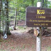 strada forestale camini per forte belvedere