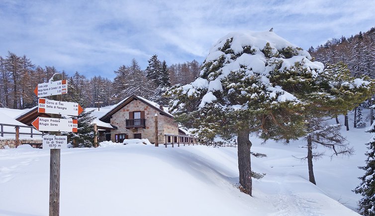 malga rodeza o di tres inverno neve